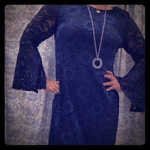 Navy blue lace dress size 8